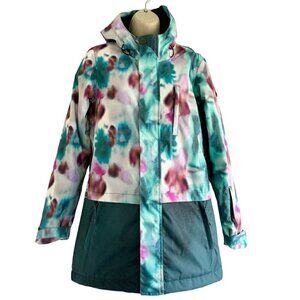 Bonfire Women's Sz S Saffire Tuff Dry 15/10K Pink Blue Tie Dye Snow Jacket